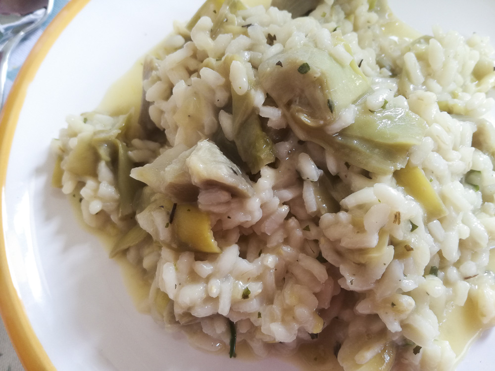 risotto profumato zenzero e carciofi