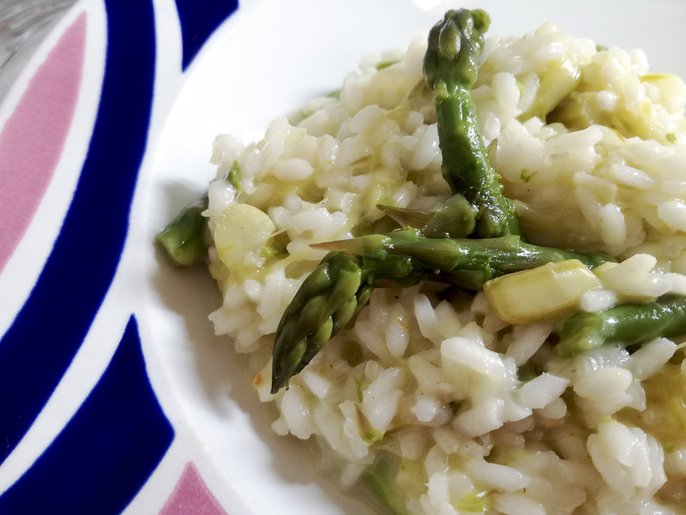 risotto porro e asparagi