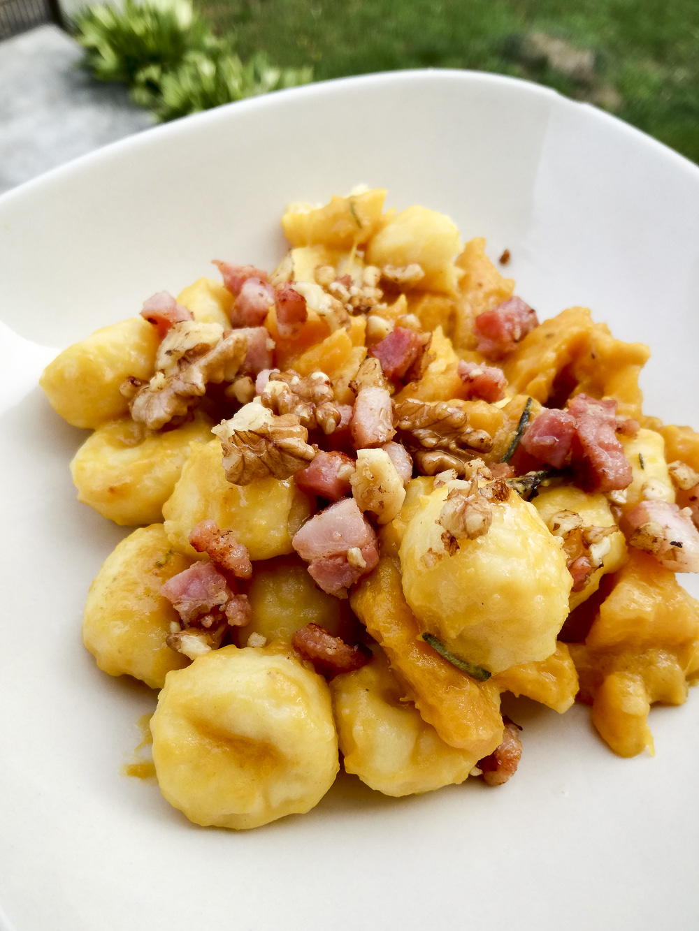 gnocchi patate zucca pancetta noci