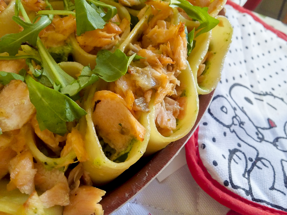 maxi pasta salmone rucola