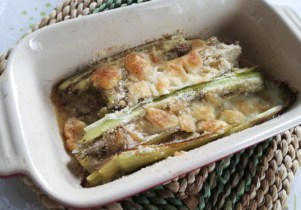 porri al forno gratinati con crucolo