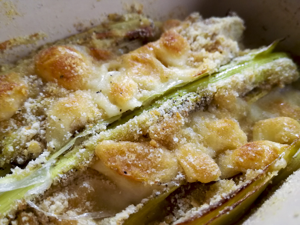 porri al forno gratinati con crucolo